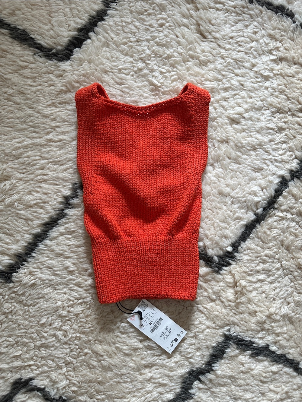Zara Orange Knit Tank Top - NWT